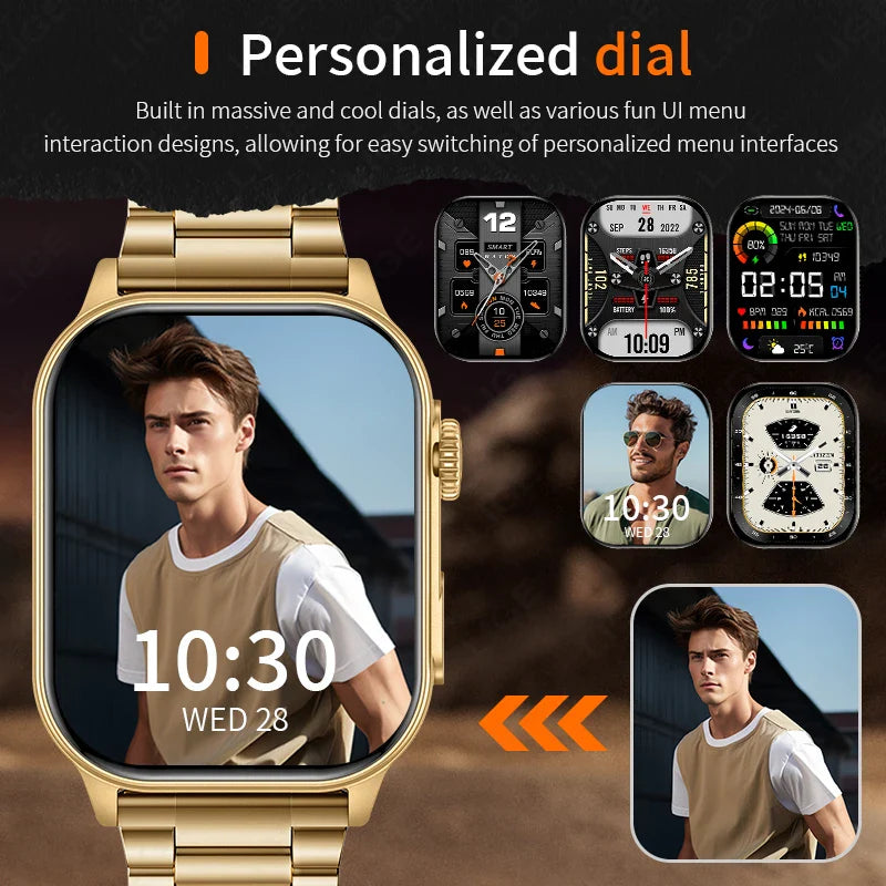 NNEOBA HD Display Smart Watch Fitness Tracker Gold