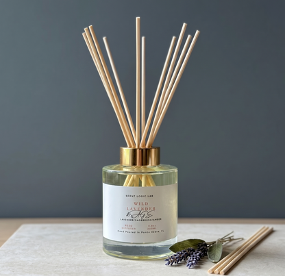 Wild Lavender Reed Diffuser – 100ml & 200ml | Hand-Poured Aroma for Home or Office