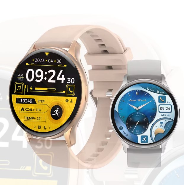 Premium Lifestyle Products AMOLED smart watch with a sleek display, stylish design, and men's fashion jewelry style.