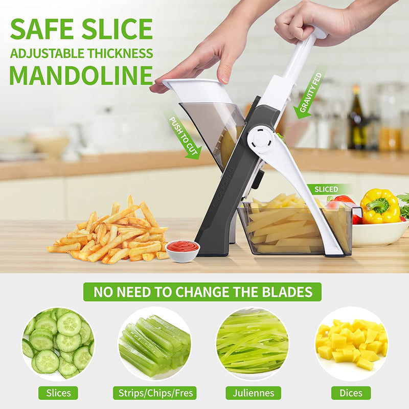 Manual vegetable cutter from Premium Lifestyle Products, featuring stainless steel blades and a compact kitchen tool for easy vegetable slicing.