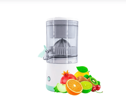Portable citrus squeezer and presser from Premium Lifestyle Products, compact kitchen tool for juicing lemons and oranges.